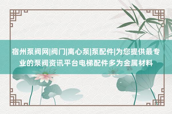 宿州泵阀网|阀门|离心泵|泵配件|为您提供最专业的泵阀资讯平台电梯配件多为金属材料